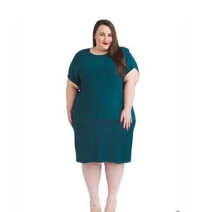 NWT UNIVERSAL STANDARD Teal Avenir Shift Dress, 4XL (38-40)